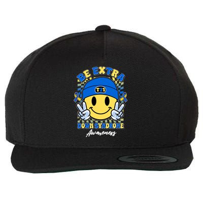 Retro Be Extra Down Syndrome Awareness Smiley Emoji Wool Snapback Cap