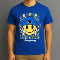Retro Be Extra Down Syndrome Awareness Smiley Emoji T-Shirt