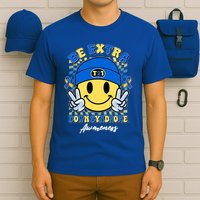 Retro Be Extra Down Syndrome Awareness Smiley Emoji T-Shirt