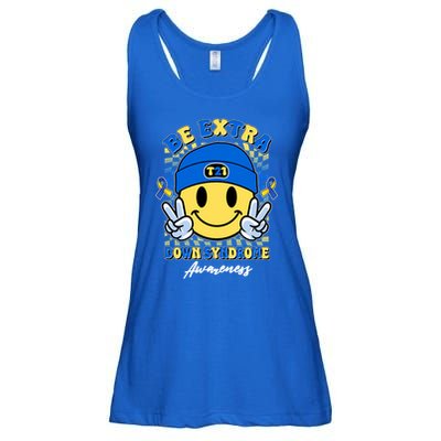 Retro Be Extra Down Syndrome Awareness Smiley Emoji Ladies Essential Flowy Tank
