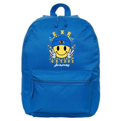 Retro Be Extra Down Syndrome Awareness Smiley Emoji 16 in Basic Backpack