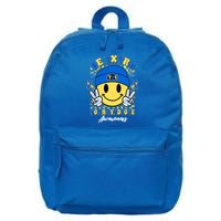 Retro Be Extra Down Syndrome Awareness Smiley Emoji 16 in Basic Backpack