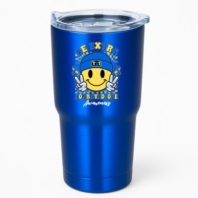 Retro Be Extra Down Syndrome Awareness Smiley Emoji Tumbler