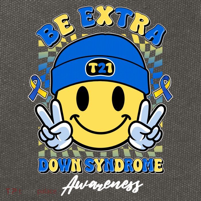 Retro Be Extra Down Syndrome Awareness Smiley Emoji Cotton Canvas Backpack