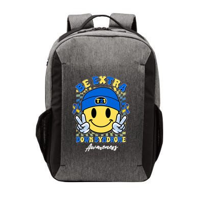 Retro Be Extra Down Syndrome Awareness Smiley Emoji Vector Backpack