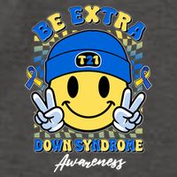 Retro Be Extra Down Syndrome Awareness Smiley Emoji Vector Backpack