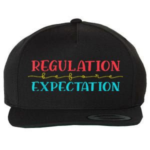 Regulation Before Expectation Autistic Wool Snapback Cap