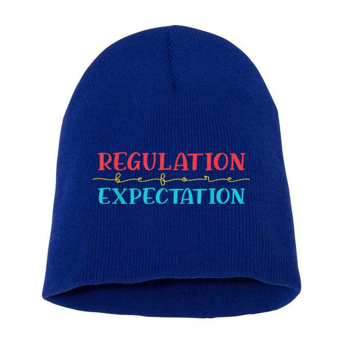 Regulation Before Expectation Autistic Short Acrylic Beanie