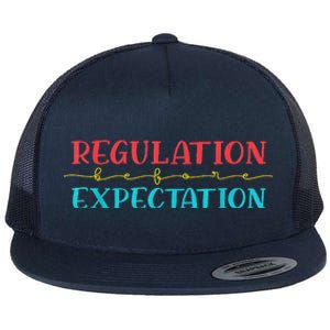 Regulation Before Expectation Autistic Flat Bill Trucker Hat