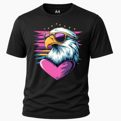 Retro Bald Eagle Valentines Day Funny Gift Cooling Performance Crew T-Shirt