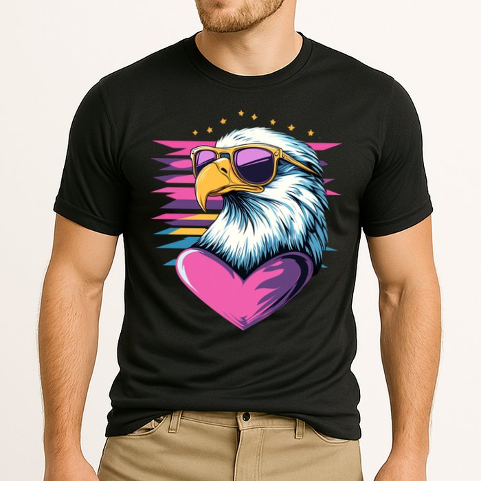 Retro Bald Eagle Valentines Day Funny Gift Cooling Performance Crew T-Shirt