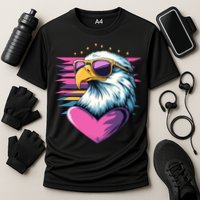 Retro Bald Eagle Valentines Day Funny Gift Cooling Performance Crew T-Shirt