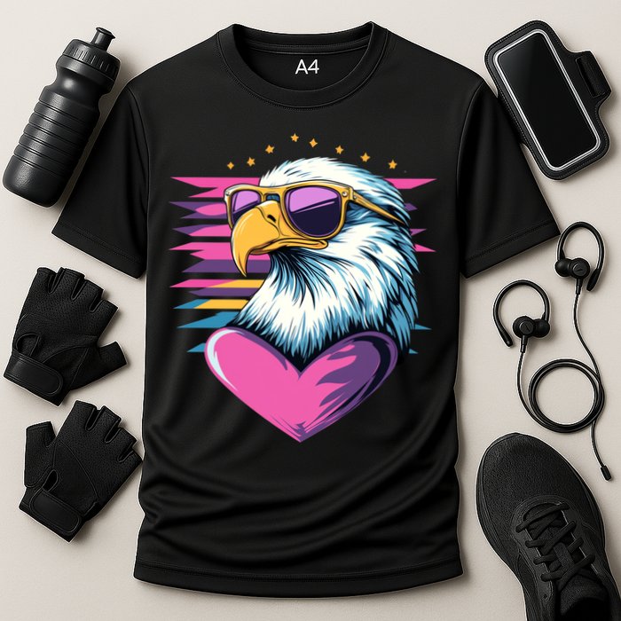 Retro Bald Eagle Valentines Day Funny Gift Cooling Performance Crew T-Shirt