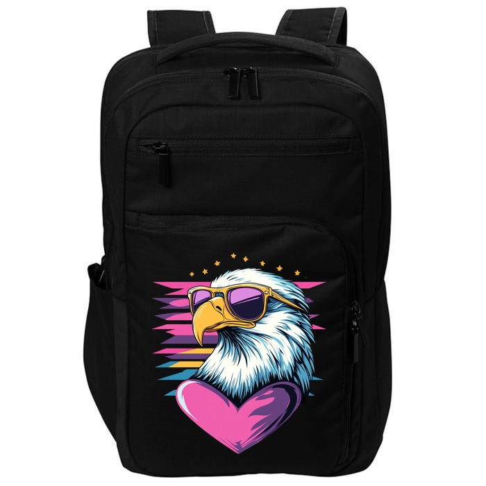 Retro Bald Eagle Valentines Day Funny Gift Impact Tech Backpack