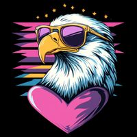 Retro Bald Eagle Valentines Day Funny Gift Backpack