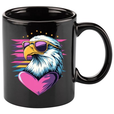 Retro Bald Eagle Valentines Day Funny Gift 11oz C Handle Ceramic Mug