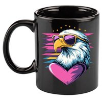 Retro Bald Eagle Valentines Day Funny Gift 11oz C Handle Ceramic Mug
