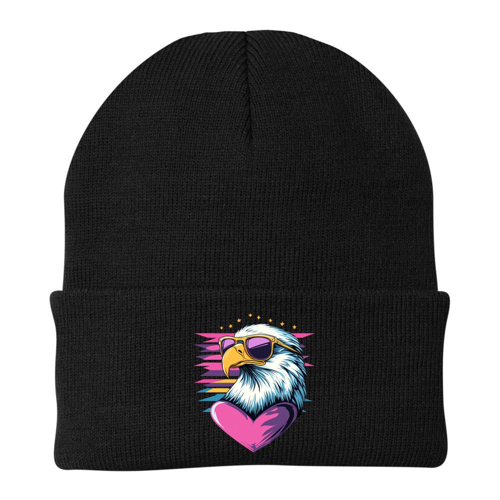 Retro Bald Eagle Valentines Day Funny Gift Beanie