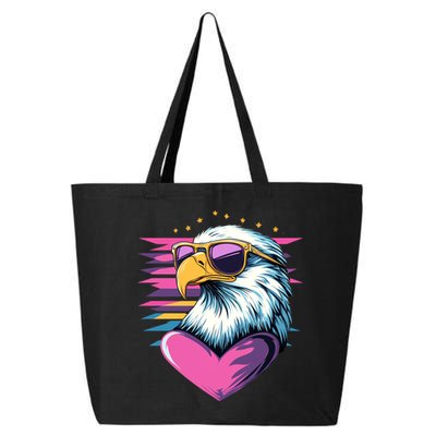 Retro Bald Eagle Valentines Day Funny Gift 25L Jumbo Tote