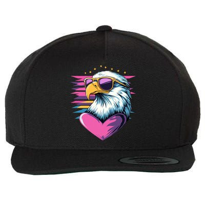 Retro Bald Eagle Valentines Day Funny Gift Wool Snapback Cap