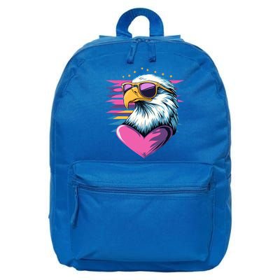 Retro Bald Eagle Valentines Day Funny Gift 16 in Basic Backpack