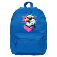 Retro Bald Eagle Valentines Day Funny Gift 16 in Basic Backpack