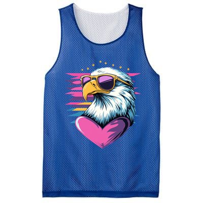 Retro Bald Eagle Valentines Day Funny Gift Mesh Reversible Basketball Jersey Tank