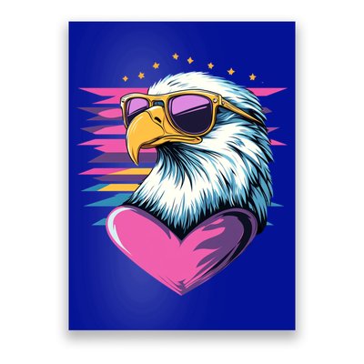 Retro Bald Eagle Valentines Day Funny Gift Poster