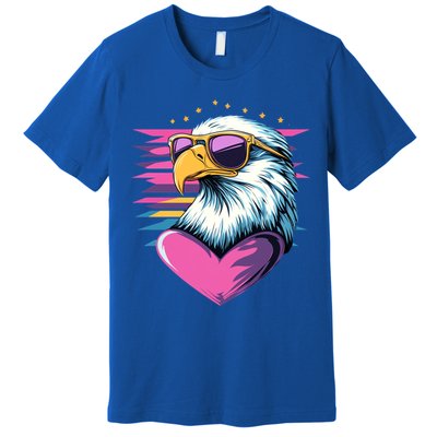 Retro Bald Eagle Valentines Day Funny Gift Premium T-Shirt