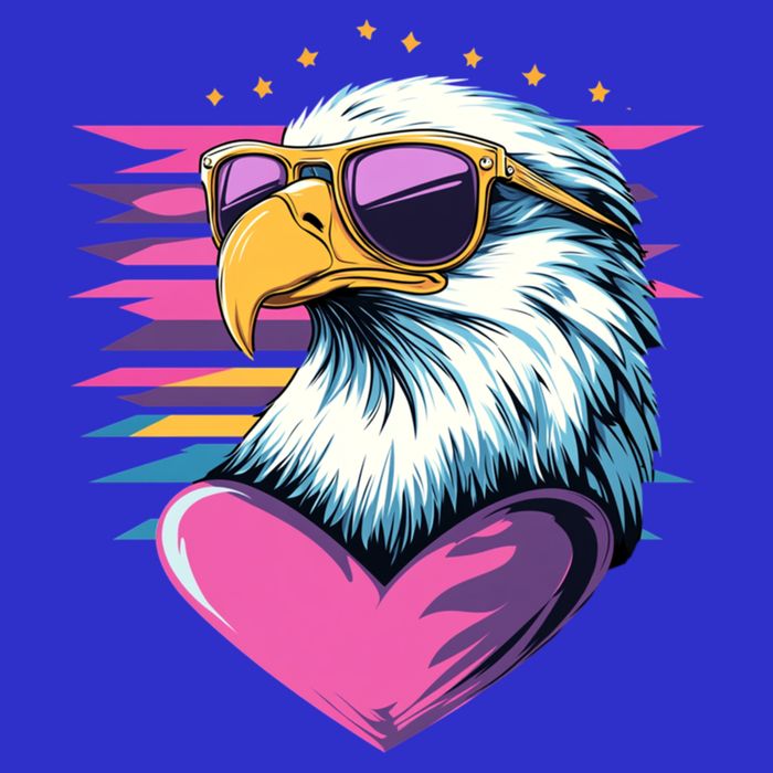 Retro Bald Eagle Valentines Day Funny Gift Visor