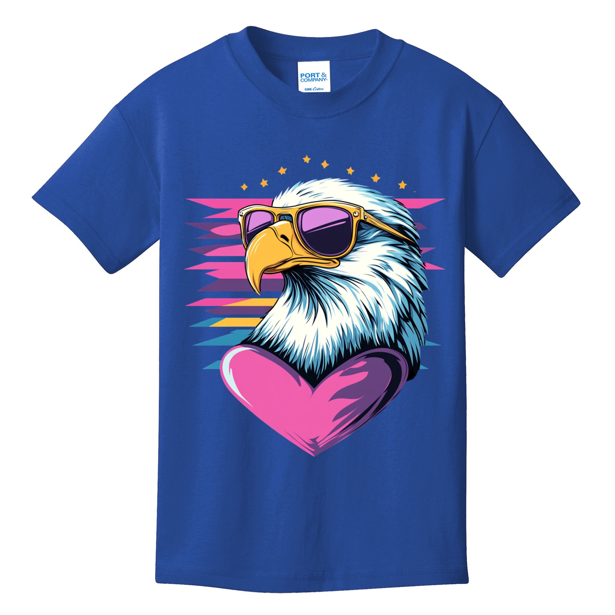 Retro Bald Eagle Valentines Day Funny Gift Kids T-Shirt