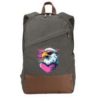 Retro Bald Eagle Valentines Day Funny Gift Cotton Canvas Backpack