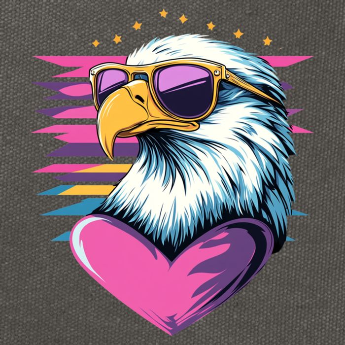 Retro Bald Eagle Valentines Day Funny Gift Cotton Canvas Backpack