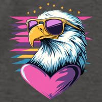 Retro Bald Eagle Valentines Day Funny Gift Vector Backpack