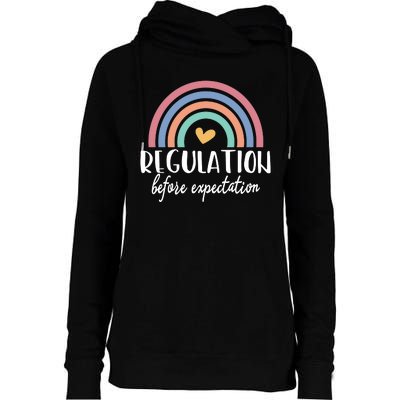 Regulation Before Expectation Autism Awareness Special Education Teacher Womens Funnel Neck Pullover Hood