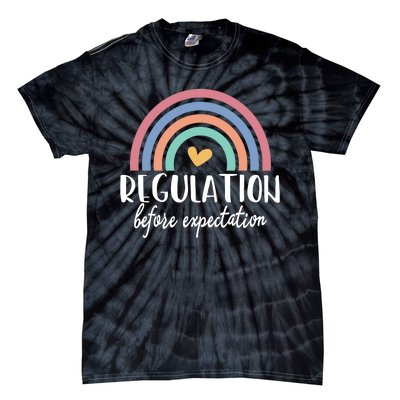 Regulation Before Expectation Autism Awareness Special Education Teacher Tie-Dye T-Shirt