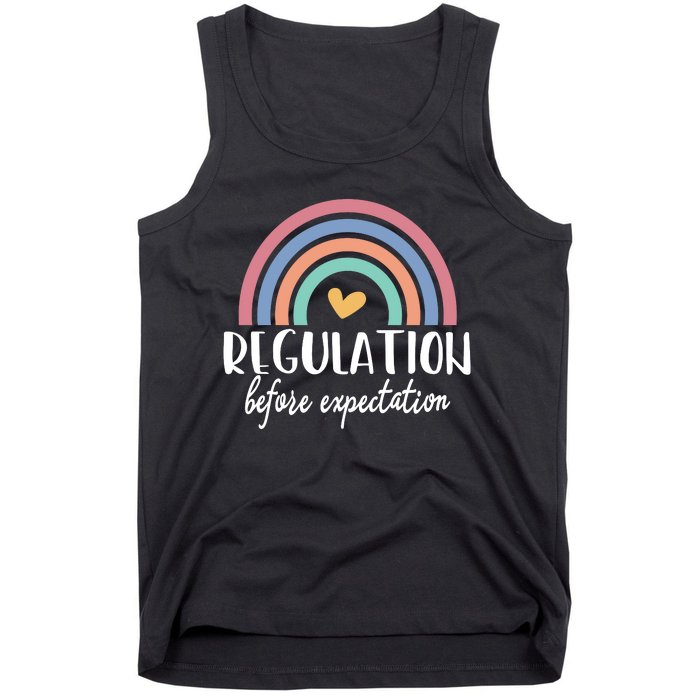 Regulation Before Expectation Autism Awareness Special Education Teacher Tank Top