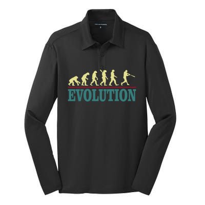 Retro Baseball Evolution For Baseball Players Gift Silk Touch Performance Long Sleeve Polo