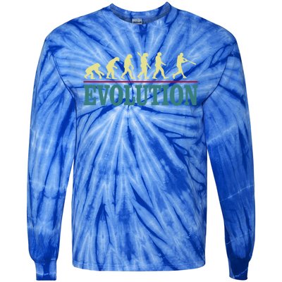 Retro Baseball Evolution For Baseball Players Gift Tie-Dye Long Sleeve Shirt