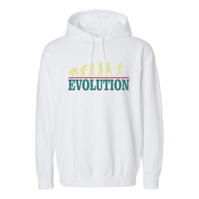 Retro Baseball Evolution For Baseball Players Gift Garment-Dyed Fleece Hoodie