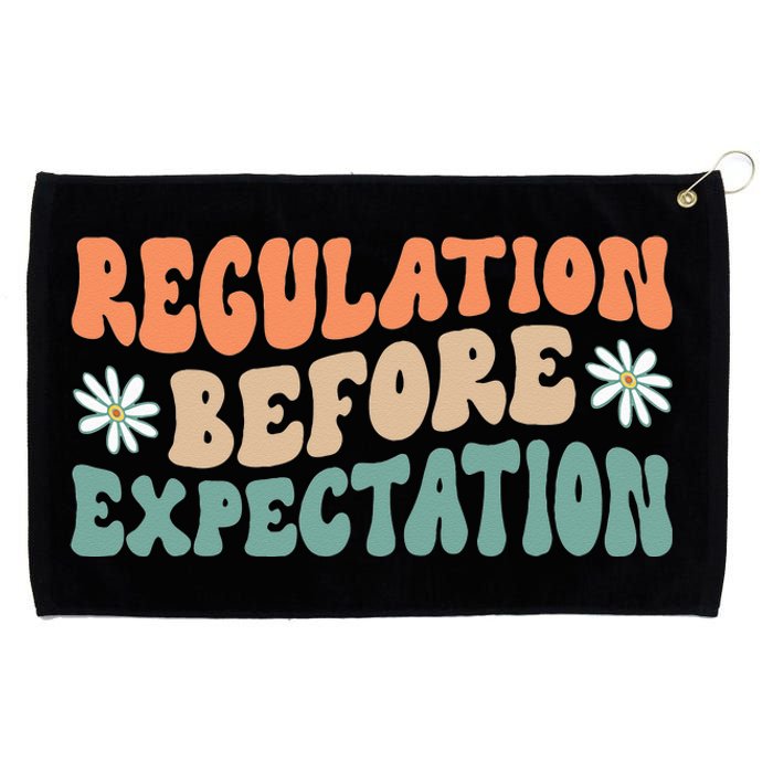 Regulation Before Expectation Retro Neurodiversity Therapist Grommeted Golf Towel