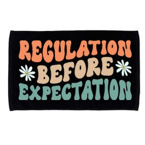 Regulation Before Expectation Retro Neurodiversity Therapist Microfiber Hand Towel