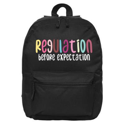 Regulation Before Expectation Autism Special Education 16 in Basic Backpack