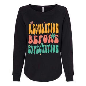 Regulation Before Expectation Autism Awareness Month Puzzle Womens California Wash Sweatshirt