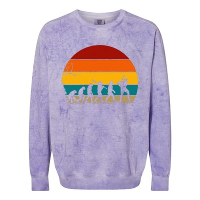 Retro Baseball Evolution For Baseball Lovers Colorblast Crewneck Sweatshirt