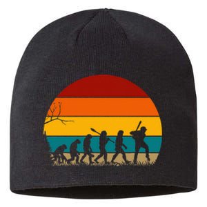 Retro Baseball Evolution For Baseball Lovers Sustainable Beanie