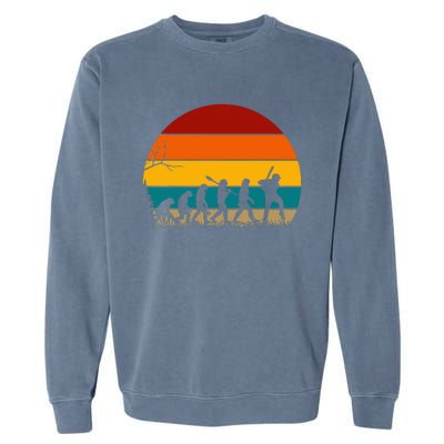 Retro Baseball Evolution For Baseball Lovers Garment-Dyed Sweatshirt