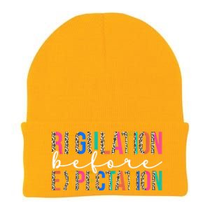 Regulation Before Expectation Autism Awareness Acceptance Gift Knit Cap Winter Beanie