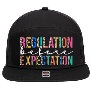 Regulation Before Expectation Autism Awareness Acceptance Gift 7 Panel Mesh Trucker Snapback Hat