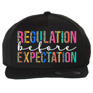 Regulation Before Expectation Autism Awareness Acceptance Gift Wool Snapback Cap